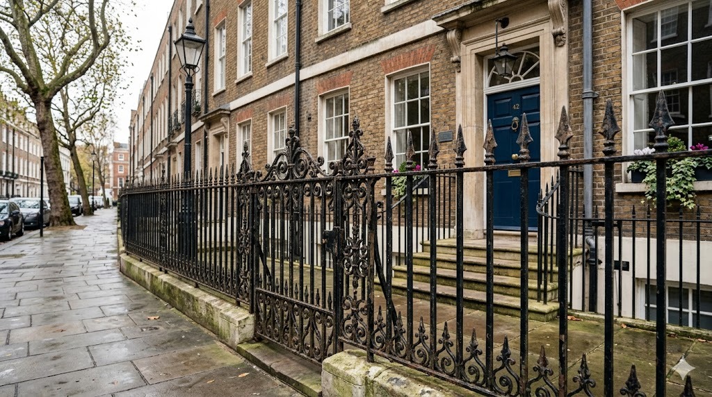 New perimeter railings at a London listed building