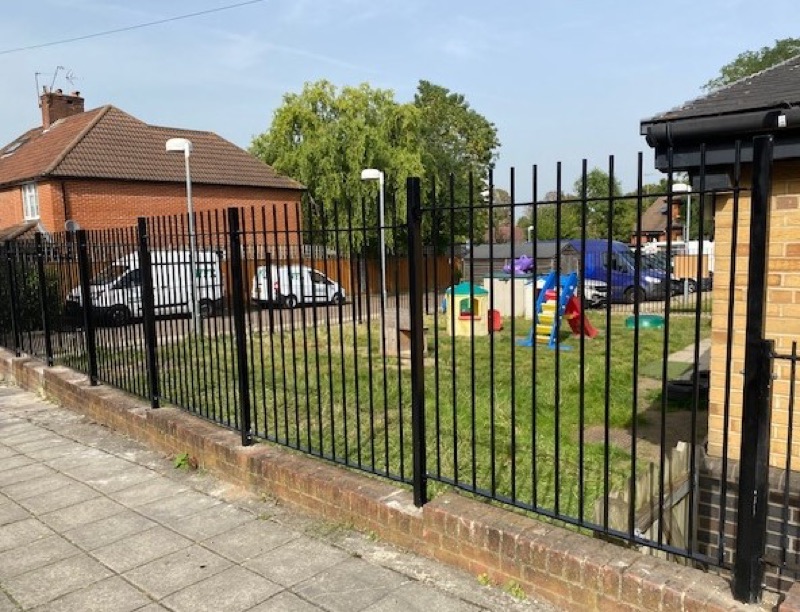 New perimeter railings installed at a school