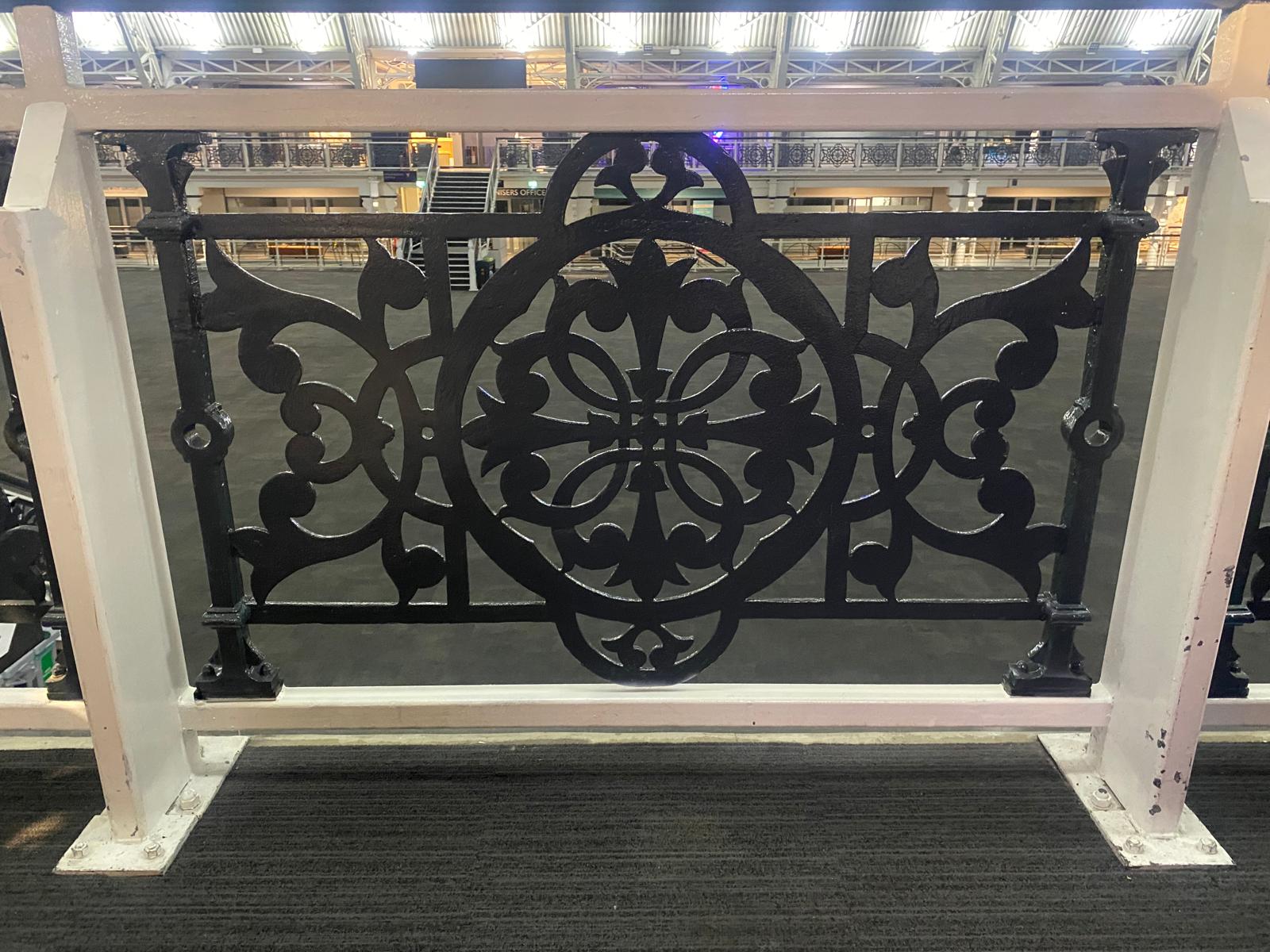 Ornate cast iron balustrade panel, Business Design Centre Islington